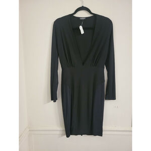 Fashion Nova Size Large  Dress Black, Partially Sheer Long sleeve dress